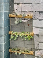 Pots tubulaires en bambou naturel suspendus bon marché plantes succulentes bonsaï décor de jardin Pots de fleurs et jardinières suspendues