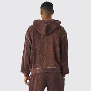 Nouveauté Pantalon de survêtement Ensemble de jogging Pantalon cargo Survêtement surdimensionné Boxy Point contrasté Lavage à l'acide Collection gaufre et fermeture éclair lourdes - Product Image 2