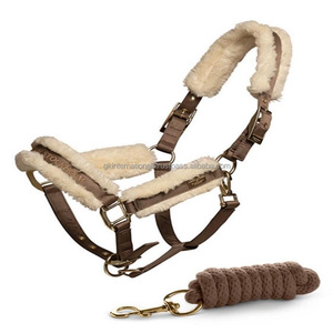 Produits cheval élégants licol de cheval en nylon marron dans toutes les tailles personnalisées rembourrage en vison polaire doux licol de cheval en nylon - Product Image 6