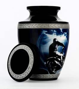 โกศใส่ศพรถจักรยานยนต์สีเงินสำหรับขี้เถ้ามนุษย์โกศโลหะขัดเงาสำหรับผู้ใหญ่สำหรับใส่เถ้ากระดูกมนุษย์ - Product Image 3