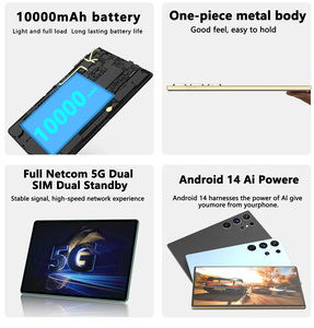 10.1 inch Android 14 máy tính bảng 4GB RAM 64GB ROM Bàn phím không dây PC Dual Sim 3 gam cuộc gọi điện thoại Octa core MTK Bluetooth Wifi - Product Image 5