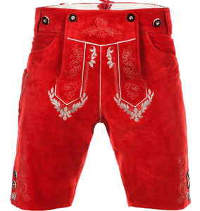 Pantalones Cortos Bávaros de Poliéster para Hombre de Alta Calidad, con Bordado Recto, Tela de Lona, Lavado Oscuro, Cintura Media, para Fiestas Formales - Product Image 1