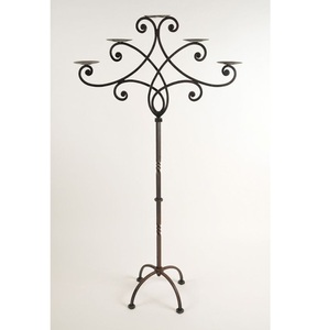 Candelabro de Hierro de 5 Brazos con Acabado Negro Ecológico para Decoración del Hogar, Iluminación de Pascua y Navidad, Alto para Piso - Product Image 4