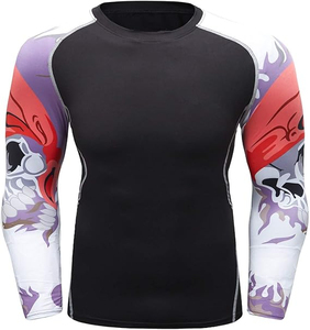 T-shirt de compression athlétique pour homme avec technologie de soutien musculaire, séchage rapide, absorption de la transpiration et tissu confortable à haute élasticité - Product Image 1