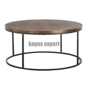 Table de cocktail moderne de luxe en laiton fini antique avec dessus en marbre noir décor de salon table centrale - Product Image 4