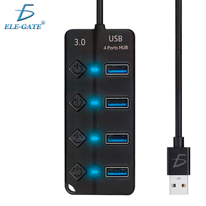 Hub USB 3.0 de 4 Puertos con Indicador LED y Control Independiente, Transferencia de Datos Rápida de 5Gbps para PC, Base de Conexión Tipo-C, en Stock - Product Image 1