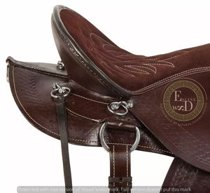 Selle de rodéo de course à barils confortable de haute qualité fabriquée à la main en cuir véritable léger de style occidental de la marque SAISHAS - Product Image 5