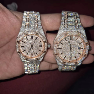 Hip Hop Diamond <b>Watch</b> Luxury Roman Dial VVS Moissanite Stainless Steel <b>Watch</b> Iced Out Moissanite <b>Watches</b> - Product Image 1