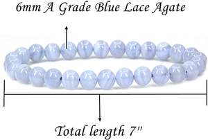 สร้อยข้อมือลูกปัดโมราลูกไม้สีฟ้าสวยอย่างเป็นธรรมชาติสำหรับผู้หญิง - Product Image 5