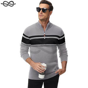 Jersey térmico de lana para hombre, suéter con cremallera de cuarto, Sudadera ligera de manga larga, cómodo Polo de invierno frío - Product Image 3