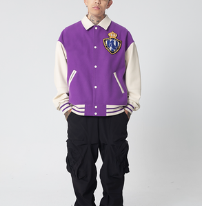 Ventes en gros d'usine Vestes universitaires en laine pour hommes Streetwear pour vêtements de rue Vente chaude Vestes universitaires personnalisées décontractées - Product Image 6