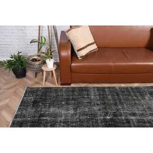 Alfombra de 4.6x10 pies, Alfombra Turca Vintage Grande, Alfombra de Lana Negra - Product Image 3