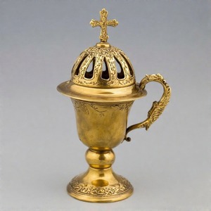 Encensoir en métal orné de fumée divine WorshipGlow Brûleur d'encens d'église traditionnelle avec chaîne en laiton poli vintage - Product Image 6