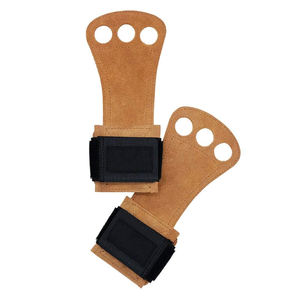 Poignées de musculation en cuir de haute qualité avec enveloppes de soutien du poignet réglables pour la musculation - Product Image 1