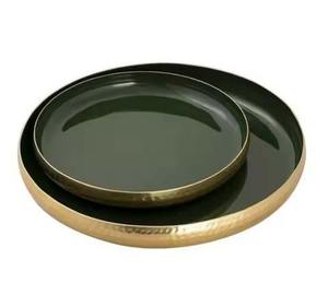 Bandeja de servicio decorativa de Navidad con diseño esmaltado adhesivo con asa para uso en servicio de restaurante de Hotel - Product Image 4