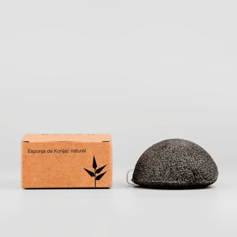 Губка для лица Banbu Konjac черного цвета из мангровых зарослей для мытья лица