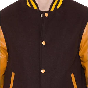 OEM personalizado Varsity Bomber chaqueta de moda para hombre de béisbol Letterman con logotipo bordado y mangas de cuero cálido para el invierno - Product Image 4