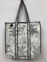 Bohème Vintage fait à la main lavable à usage quotidien sac fourre-tout matelassé pour femmes bloc coton imprimé pour épicerie sac à bandoulière