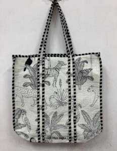 Bohème Vintage fait à la main lavable à usage quotidien sac fourre-tout matelassé pour femmes bloc coton imprimé pour épicerie sac à bandoulière - Product Image 3