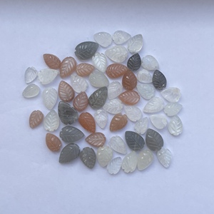 Piedra Lunar Natural de Melocotón, Piedra Lunar Blanca y Gris de 8mm, 10mm, 12mm, Hoja Tallada a Mano, Piedra Preciosa Suelta, Talla de Flores, Piedras Semipreciosas AAA - Product Image 4