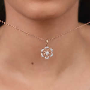 จี้เพชรสีโรสโกลด์สง่างามมีเสน่ห์และเครื่องประดับจี้ - Product Image 1