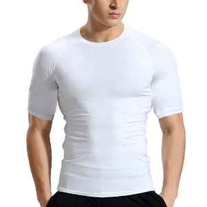 T-shirt 100% coton de fitness décontracté pour hommes, manches courtes respirantes de haute qualité, maillot grande taille à bon prix - Product Image 1