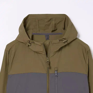 Chaqueta Cortavientos de Alta Calidad para Hombre, Chaqueta Cortavientos con Capucha y Media Cremallera Personalizada de Nailon - Product Image 4