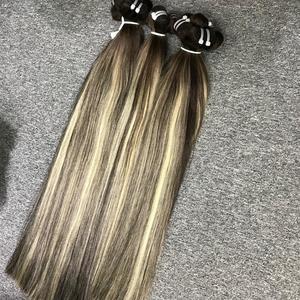 Venta al por mayor 100% Super doble dibujado Virgen Remy Extensiones de cabello humano Piano Color de alta calidad para Genius Weft - Product Image 2