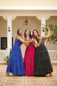 2024 <b>Summer</b> New Fashion Girls' <b>Long</b> Plus Size V-Neck Georgette Bandhani Print Wedding Beach Formal Floor-Length Clothing Woven - Product Image 5