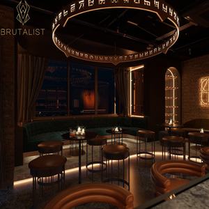 Custom L-Shaped Counter for Restaurant and Nightclub Wooden Metal Bar with <b>LED</b> <b>Lighting</b> Nightspot Design - Product Image 3