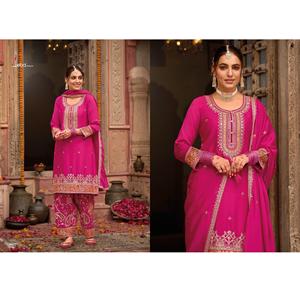 Graceful <b>Net</b> <b>Fabric</b> Salwar Kameez with Elegant Detailing and Dupatta and Eye-Catching for Worldwide Export from India - Product Image 1
