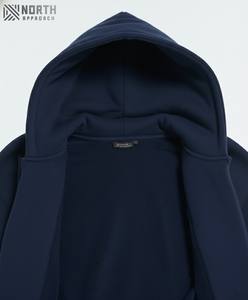 Sweats à capuche personnalisés de haute qualité en molleton de coton 100% Broderie à patch épais 400 g/m² Sweats à capuche en coton pour hommes Sweats à capuche réversibles - Product Image 3