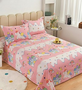 Flat Bedsheet for children | 90x90 Inches (Full Size) with 2 <b>Pillow</b> Covers | Cotton bedsheet for children Cozy <b>Bed</b> Sheet Set - Product Image 5