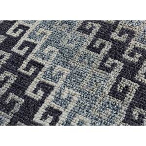 Alfombra Afgana de Lana Tejida a Mano, Color Gris Savana y Negro, Diseño Geométrico, para Sala de Estar, Pasillo, Rectangular, Modelo AKWL-1502 - Product Image 3