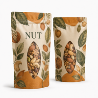 Sachet Doypack Auto-Scellant avec Fenêtre, Emballage Refermable pour Snacks, Noix, Fruits Secs, Sac Alimentaire en Aluminium et PET avec Fermeture Éclair en Plastique