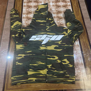 Pantalones Deportivos de Felpa Gruesa con Estampado de Camuflaje para Hombre, Corte Holgado y Recto, Estampado Puff, Corte Personalizado, Costura, Ropa Casual de Invierno para Calle - Product Image 3