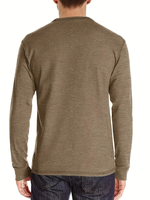 T-shirt personnalisable en coton biologique 100% - Écologique - Poche - Col rond classique pour homme - Manches longues - Couleur unie - Tricoté