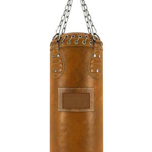 Sac de frappe de boxe en cuir robuste avec logo personnalisé, chaînes de suspension, rotation à 360°, remplissage personnalisé, sac de frappe d'entraînement MMA - Product Image 2