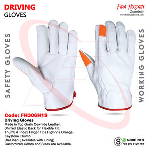 Venta caliente 2025 Guantes de conductor en cuero de vaca Guantes de seguridad de trabajo Guantes industriales estilo pulgar trapezoidal sin forro - Product Image 6