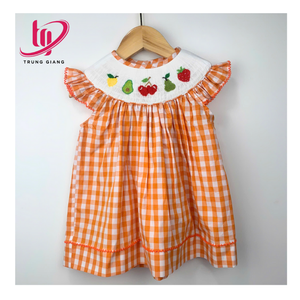 Vestido ahumado de alta calidad para niña, ropa de algodón 100% para niños, ropa de princesa para niños, suministro OEM de Vietnam - Product Image 1
