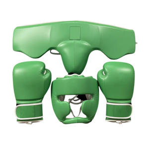 Top Selling Leather Boxing Set <b>Training</b> Gloves <b>Head</b> Guard Groin Protector Professional Sparring Fitness Boxing Kits Martial Arts - Product Image 5