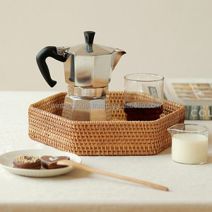 Plateau de service pliable en rotin hexagonal Wintop pour fruits et aliments, fait à la main, écologique, durable et résistant - Product Image 2