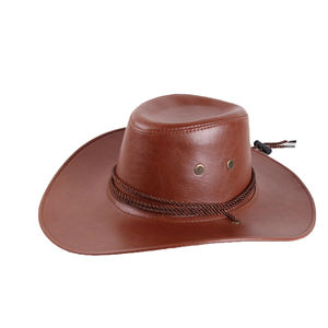 Nuevos sombreros de vaquero de cuero al aire libre para hombres de vaquero occidental personalizados Sombreros de vaquero en cuero genuino Sombreros de moda al por mayor - Product Image 1