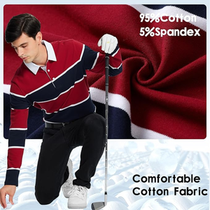 Polo de Manga Larga a Rayas Rojas y Azul Marino para Hombre - Casual y Moderno - Product Image 4