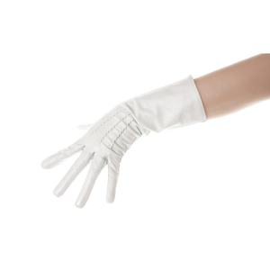 ถุงมือหนังแฟชั่นยาวปานกลางสีขาวสำหรับผู้หญิงถุงมือฤดูหนาวอบอุ่น - Product Image 3