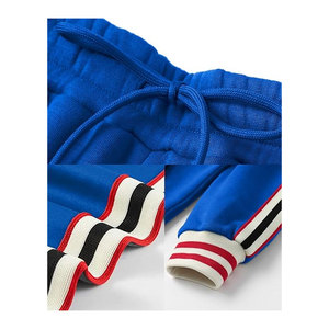 ชุดวอร์มมีซิปสำหรับผู้ชายชุดกีฬาขนแกะสองชิ้นเหมาะสำหรับการวิ่งฝึกซ้อมและกิจกรรมกลางแจ้งสีน้ำเงิน - Product Image 3