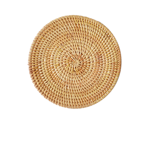 ที่รองแก้วหวายไม้ไผ่สานธรรมชาติงานหัตถกรรมหวายดีไซน์ดอกไม้คลาสสิกทนความร้อนจากเวียดนาม - Product Image 4