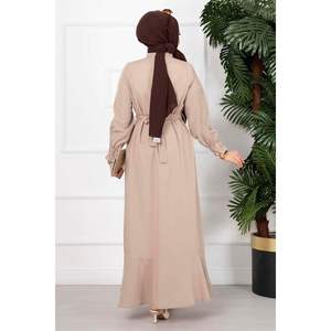 Longue robe hijab à volants avec détail de pierre pour garçons et filles en tissu durable - Product Image 3