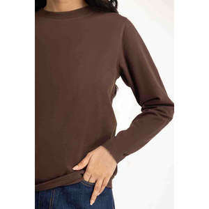 Top de Punto Ajustado para Mujer, Tejido Suave y Elástico, Transpirable, Ropa Casual Elegante de Manga Larga, OEM ODMWM-KTP-WS25-102 - Product Image 4