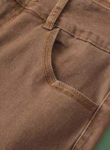 Nouvelle arrivée 2025 à la mode vente chaude couleur marron jean Denim pantalon régulier Fitness décontracté plat respirant hommes - Product Image 5